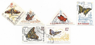 Romania (182) - Fluturi, 1960 - serie obliterata foto