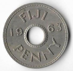 Moneda 1 penny 1963 - Fiji foto