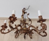 Candelabru francez din bronz masiv de dimensiuni mari cu 6 brațe