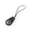 Breloc cu busola si snur, accesoriu drumetii camping orientare, compact si usor, negru, 13 cm