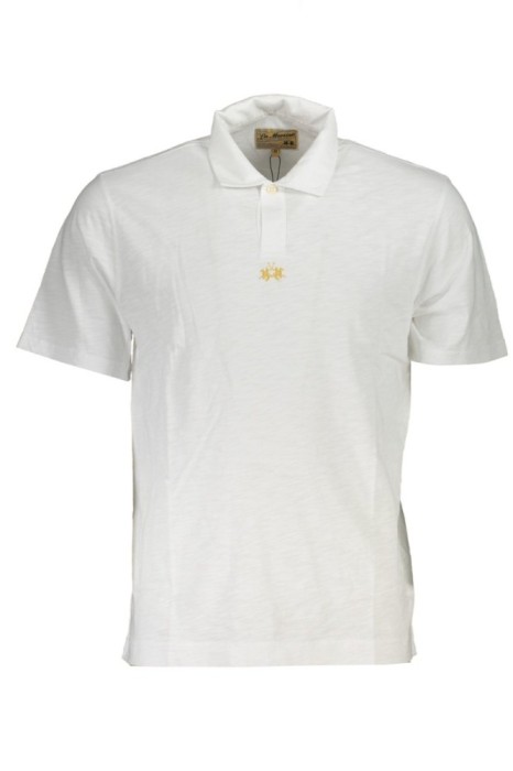 La Martina Tricou polo barbati, cu mini logo brodat pe centru, Regular Fit, Alb, S