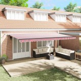 vidaXL Cortina Retractabilă with Roșu și alb 600 &times; 300 cm țesătură