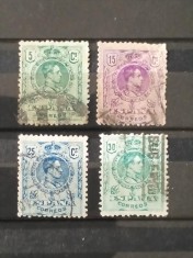 Lot 4 Timbre Clasice Spania 1901-1905 - Regele Alfonso XIII &bdquo;Tip Cadete&rdquo;, 5c, 15c, 25c, 30c - Ștampilate -A70