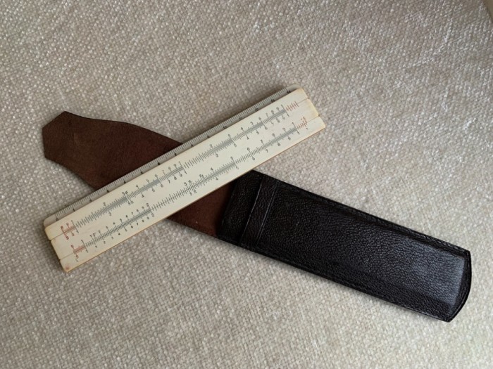 Rigla de Calcul FABER CASTELL 63/91 Germany &ndash; Husa Originala Piele