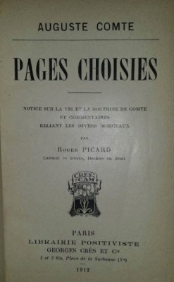 Pages Choisies / Auguste Comte foto