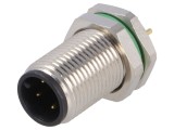 Conector M12 4 pini BULGIN 250V IP67 THT 4A soclu tată