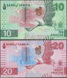 !!! NOU : ZAMBIA- SET 10 + 20 KWACHA 2024 - P 62 ;63 - UNC // NU TRIMIT PRIN CURIER