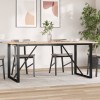 Masă Bucătărie vidaXL Lemn Masiv Pin, Cadru Oțel, 180x90x75cm, Maro - Design Rustic, Durabilă