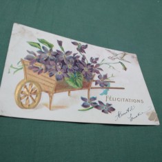 CARTE POSTALA FELICITARE INTERBELICA CIRCULATA