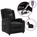 Cumpara ieftin Fotoliu de masaj electric, negru, piele ecologica
