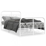 Cumpara ieftin Cadru de pat metalic cu tablie, alb, 120x190 cm