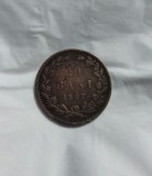 Moneda romaneasca 10 bani 1867 H, Cupru (arama)