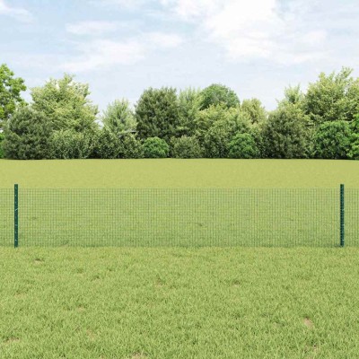 &amp;Icirc;ngrădire din plasă sudată cu 11 posturi Verde 0.4x25 m Oțel foto