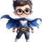 Sticker decorativ Baiat Supererou, Albastru, 72 cm, 1309STK-5