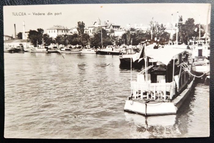 Tulcea - Vedere din port - RPR 1961 - tip fotografie, circulata la Campina, timbru intact, stampile lizibile