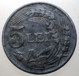 7.362 ROMANIA WWII 5 LEI 1942, Zinc