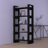 Bibliotecă/Separator cameră, negru, 80x35x160 cm, lemn masiv, vidaXL