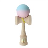 Jucarie de indemanare, din lemn, Ozora, Kendama, Roz-Bleu, 18 cm