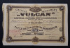 Actiune 1946 Uzinele metalurgice VULCAN , titlu de 100 actiuni nominative