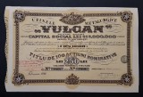 Actiune 1946 Uzinele metalurgice VULCAN , titlu de 100 actiuni nominative