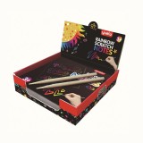 Cumpara ieftin Set foi razuibile negre 8.5 x 8.5 cm, 100 bucati, efect curcubeu, 2 creioane bambus