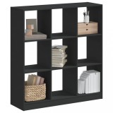 Biblioteca Gossi Neagra 102x32x108 cm Lemn Prelucrat Rafturi Depozitare Living Birou
