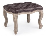 Cumpara ieftin Taburet din lemn cu sezut piele ecologica maro Diva 53x42x38 cm