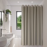 Cumpara ieftin Perdea duș Sensea Neo 180&times;200 cm, Poliester, Crem &ndash; Rezistentă și Elegantă