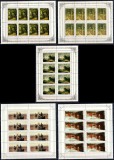 Rusia URSS 1986, Mi #5615-5619 Klb, arta, pictura, minicoli de 8, MNH, cota 80 &euro;! RARE!, Nestampilat
