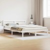 VidaXL Cadru de Pat cu headboard Alb 220 x 140 cm Lemn masiv de pin