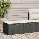 VidaXL Set canapele grădină perne 2 piese negru, poliratan/lemn acacia