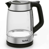 Fierbator Tefal Glass KI605830, 2200W, capacitate 1.7L, gradat, indicator luminos, depozitare cablu, baza rotativa 360&deg;, filtru calcar detasabil, argi