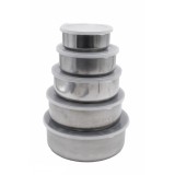 Set 5 casolete inox cu capac