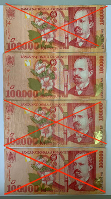 Bancnota 100000 LEI - 1998 - P-110a foto