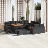 Cumpara ieftin Set de canapele pentru grădină 13 pcs Negru Rattan poli