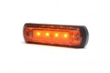 Lampa Gabarit LED Galbena 12-24V WAS W189-1338, 4 LED, Omologare ECE, IP66/IP68, Durata 50000h, Auto, Camion, Remorca