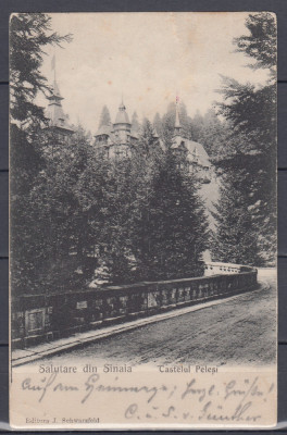 SINAIA SALUTARI DIN SINAIA CASTELUL REGAL PELES CLASICA UPU CIRCULATA 1906 foto