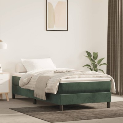 vidaXL Cadru de pat box spring, verde &amp;icirc;nchis, 100x200 cm, catifea foto