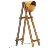 Lampa de podea multicolora E27, lemn masiv de mango