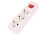Conector Alimentare AC Mamă Splitter Alb 2P PE 250VAC 16A