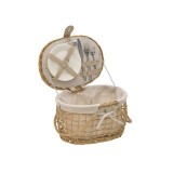 Cumpara ieftin Cos Picnic 2 Persoane Inart Natural White 38x27x22 cm, Set Complet cu Accesorii, Rachita, Excursii
