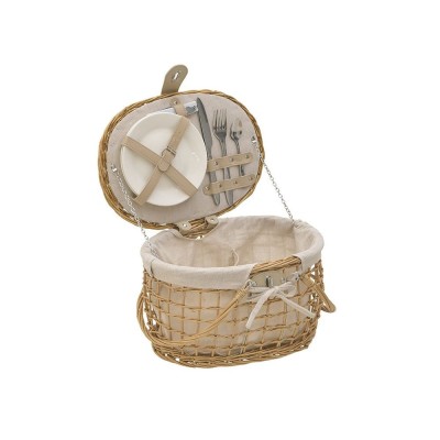 Cos de picnic Natural White 2 persoane 38 cm x 27 cm x 22 cm foto