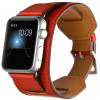 Curea iUni compatibila cu Apple Watch 1/2/3/4/5/6/7, 42mm, Cuff 4 in 1, Piele, Rosu