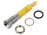 Lampă LED galbenă concavă &Oslash;8mm IP67 APEM Q8R1CXXY24E 50mcd