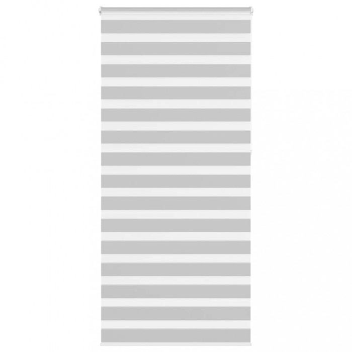 Jaluzea tip zebra gri deschis lățime țesătură 110,9 m poliester