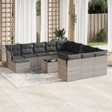 Gossi set canapele de gradina cu perne, 13piese gri deschis poliratan