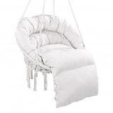 Hamac scaun suspendat cu perna, accesorii prindere, max 150 kg, Alb, 800x625x800 mm, Bumbac, Oem