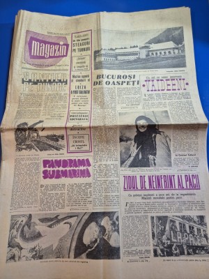 ziarul magazin 18 aprilie 1959 - poiana brasov,artocol vaideni raionul horezu,scriitorul dumitru almas,fabrica de hartie targu mures foto