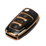Cumpara ieftin Husa de protectie Premium pentru cheie AUDI tip briceag, compatibila cu A1, A3, A4, A6, A8, Q3, Q5, Q7, TT, Allroad, Material TPU Moale, Protectie Com