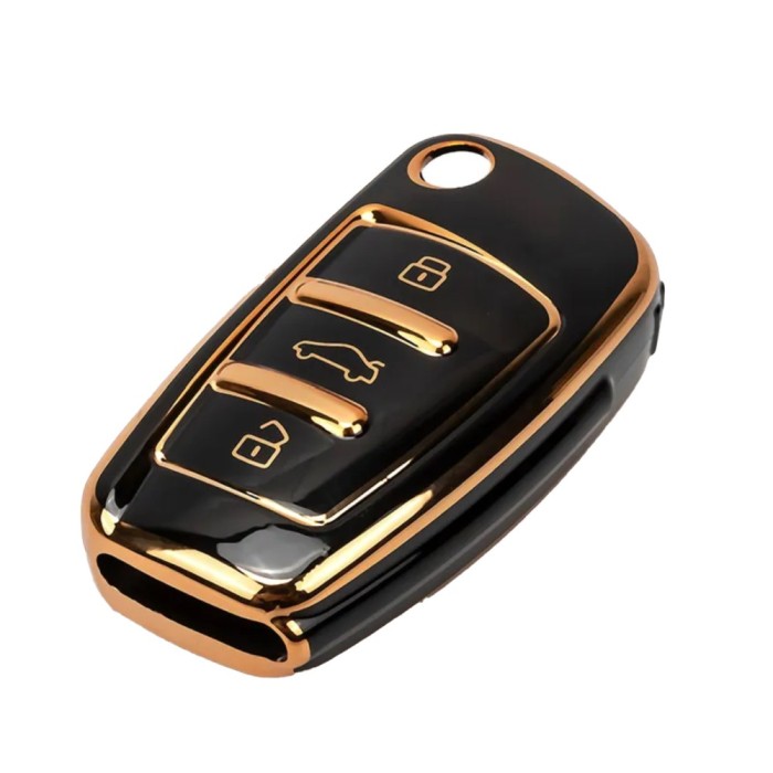 Husa de protectie Premium pentru cheie AUDI tip briceag, compatibila cu A1, A3, A4, A6, A8, Q3, Q5, Q7, TT, Allroad, Material TPU Moale, Protectie Com